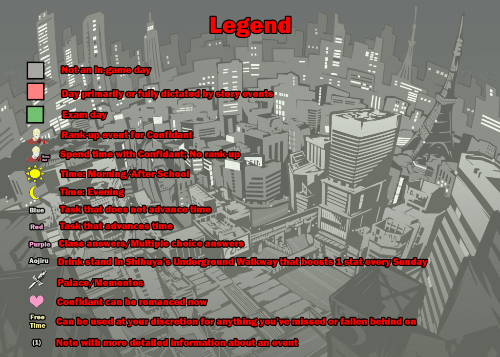Persona 5 Trophy Guide (Original & Royal): Detailed Calendar for Trophy Hunters 1 persona 5 calendar: legend