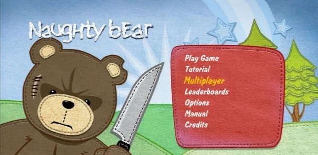 naughty bear title screen