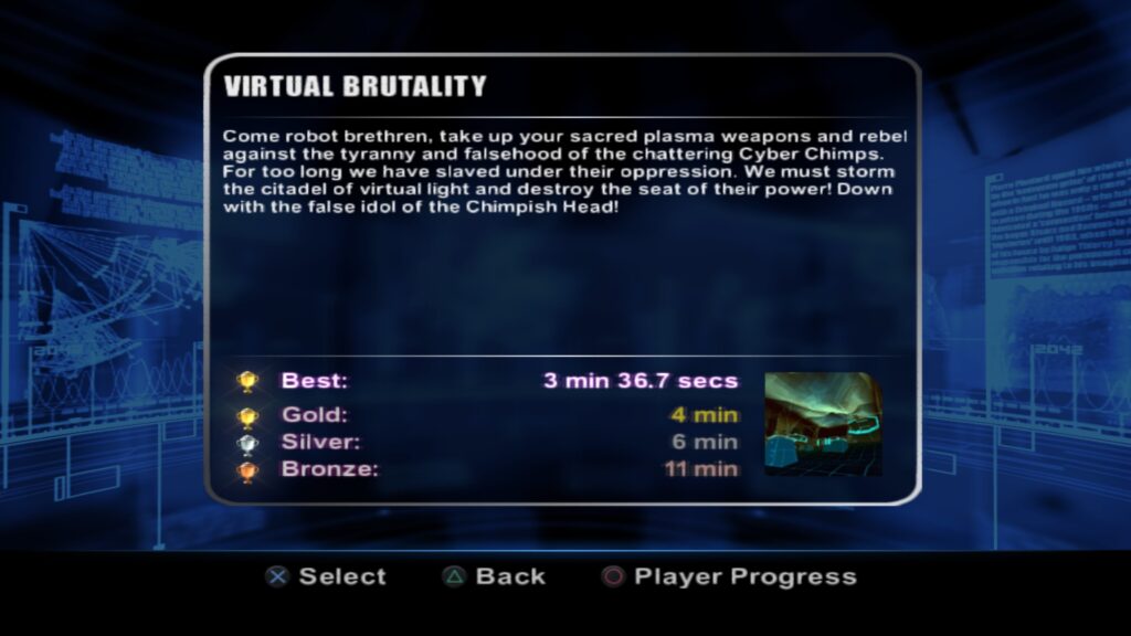 TimeSplitters: The (Not So) Future Perfect Trophy Hunt 10 TimeSplitters: Future Perfect: challenge description