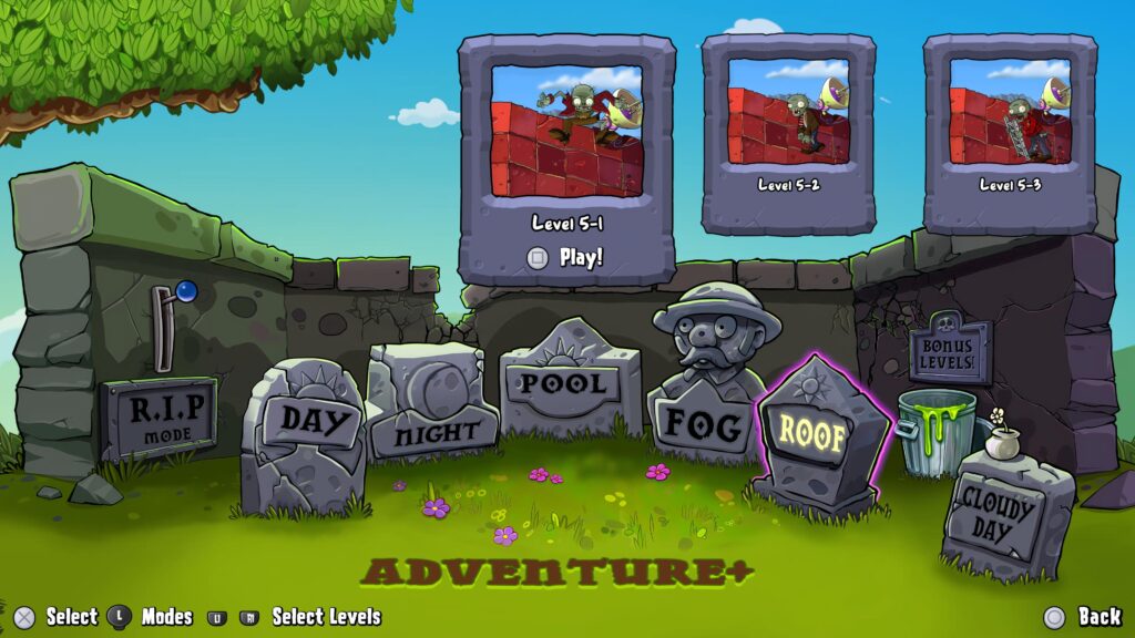 Plants vs. Zombies: Replanted: adventure mode