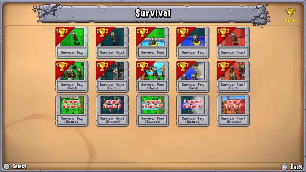 Plants vs. Zombies: Replanted: survival