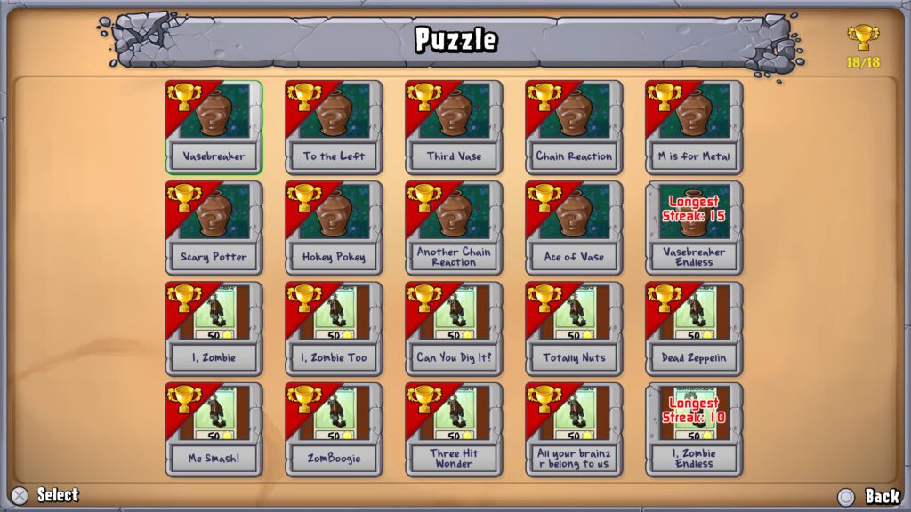 Plants vs. Zombies: Replanted: puzzle